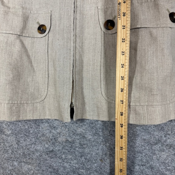 Vintage Daniel Hechter Beige Linen Blend Zip Jacket Size 10  Contemporary Luxury - Picture 11 of 16